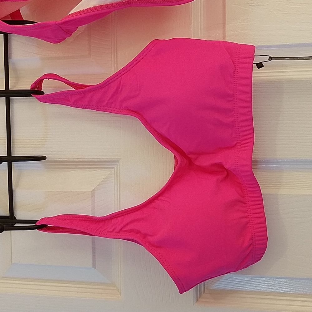 NWT Tempt Me Cheeky High Waisted Neon Pink Bikini - Small - Picture 6 of 10